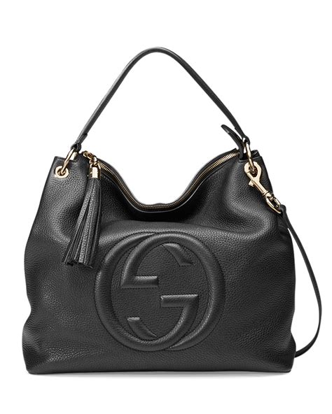 black leather gucci bags|gucci shoulder bag black handbags.